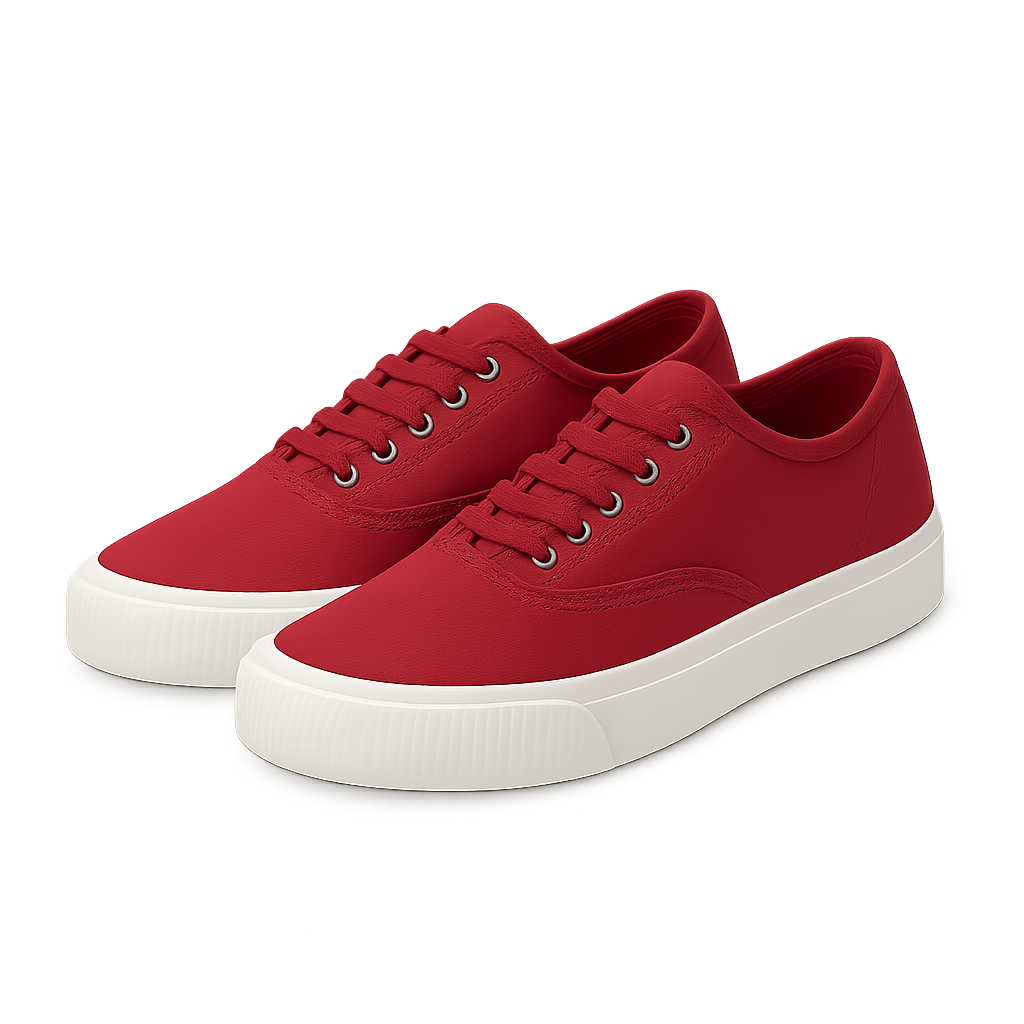 Crimson Canvas Sneakers - Cervanique Shoes