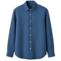 Indigo Linen Shirt - Cervanique Shirts