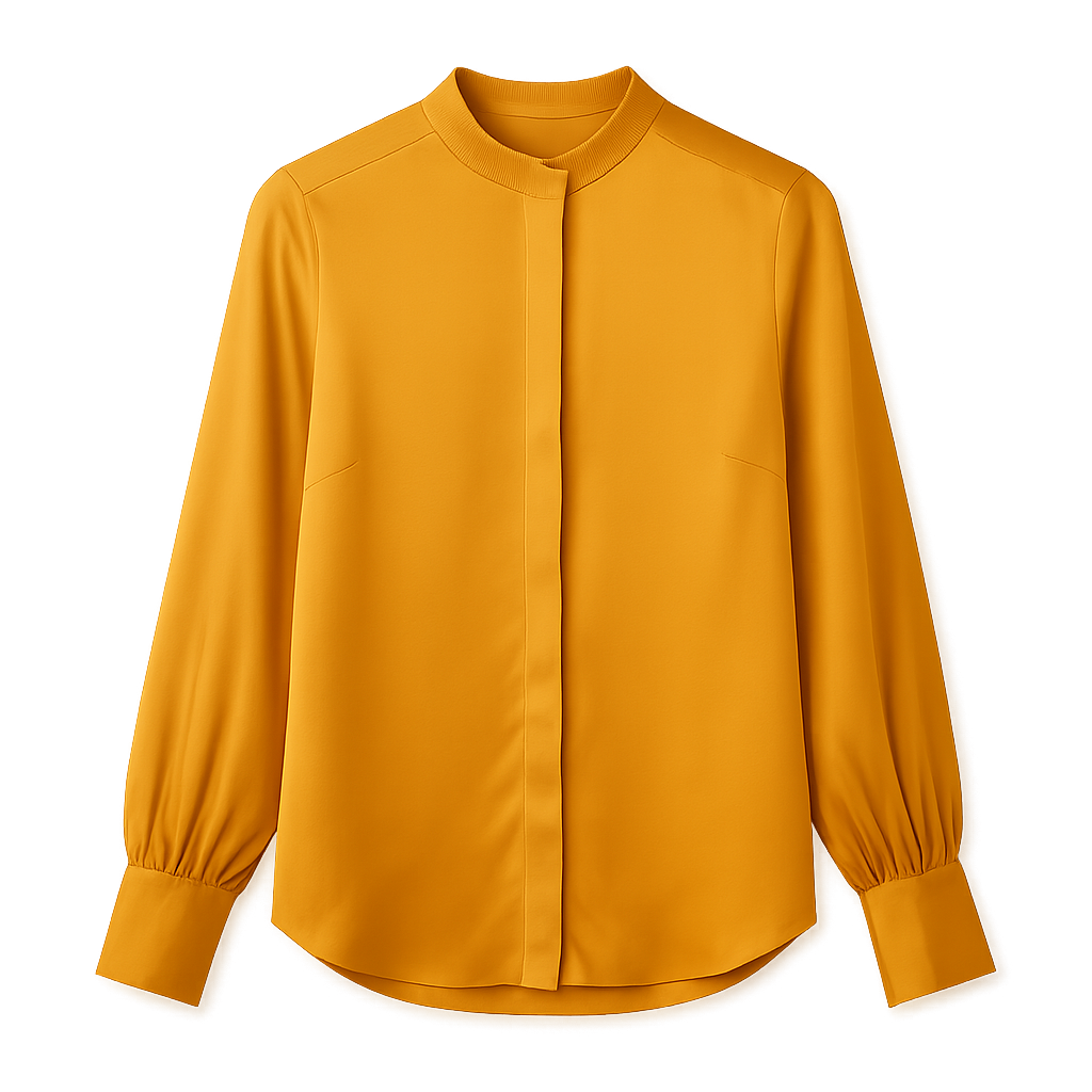 Saffron Silk Blouse - Cervanique Shirts