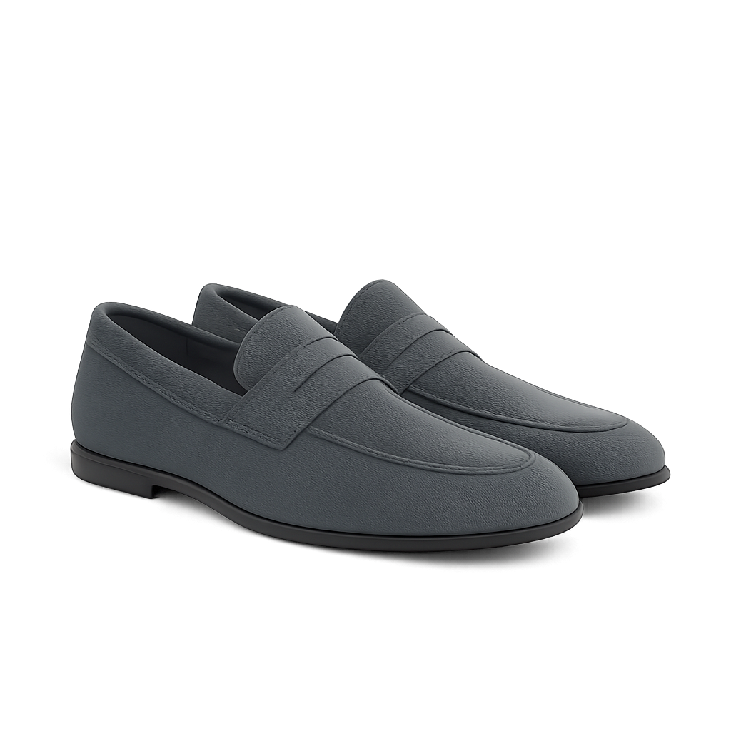 Slate Suede Loafers - Cervanique Shoes